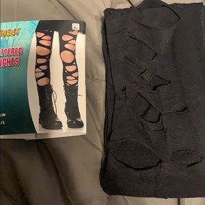 girls tattered tights
